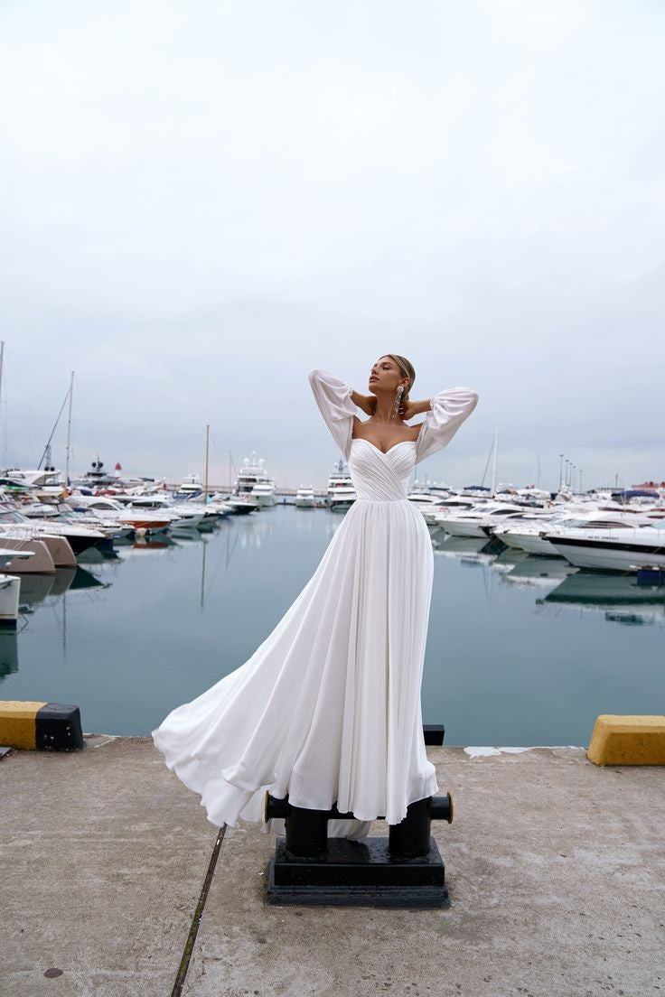 ethereal-chiffon-wedding-dress-with-off-the-shoulder-sleeves-2