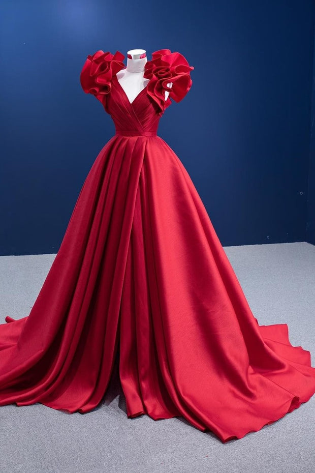 flounced-red-satin-prom-dresses-2022