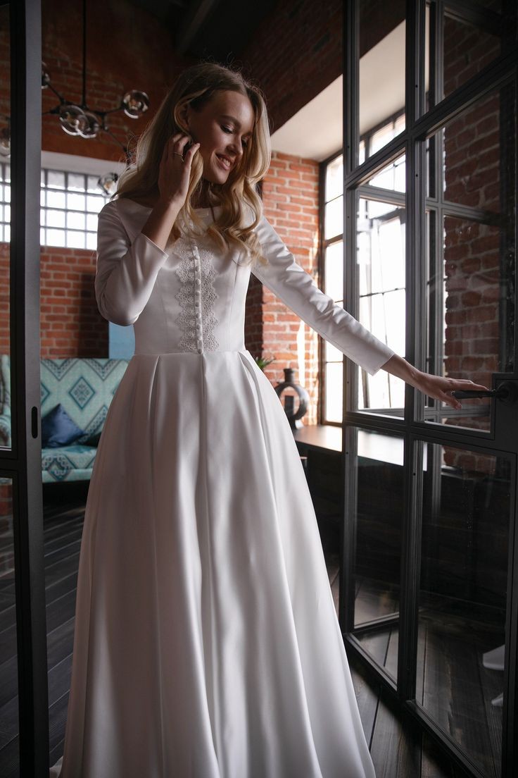 full-sleeves-satin-simple-wedding-gown-with-boat-neck