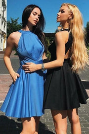 halter-blue-satin-homecoming-dresses-short-vestido-de-fiesta-1