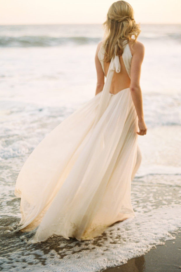 halter-strap-casual-wedding-dress-for-beach