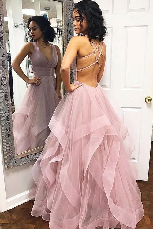 horsehair-trim-mauve-prom-gown-with-v-neckline