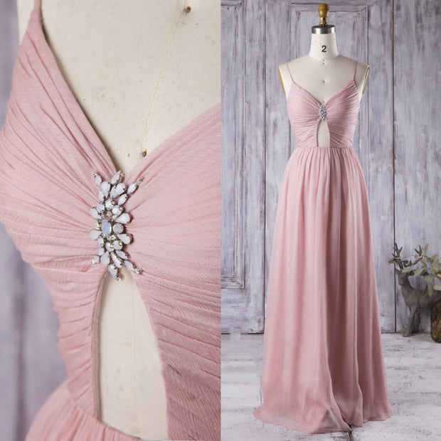 Breezy Chiffon Bridesmaid Dresses with Ruched V-neckline
