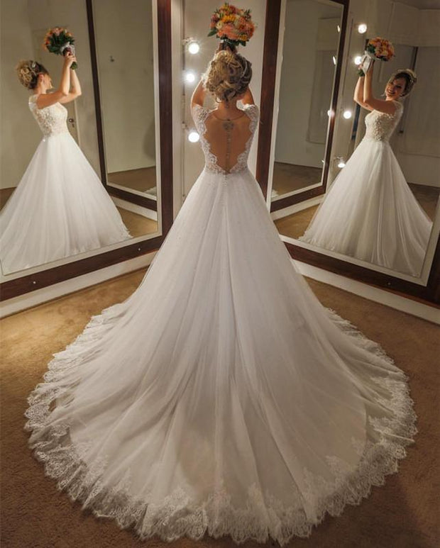 illusion-lace-beaded-wedding-dress-with-cap-sleeves-1