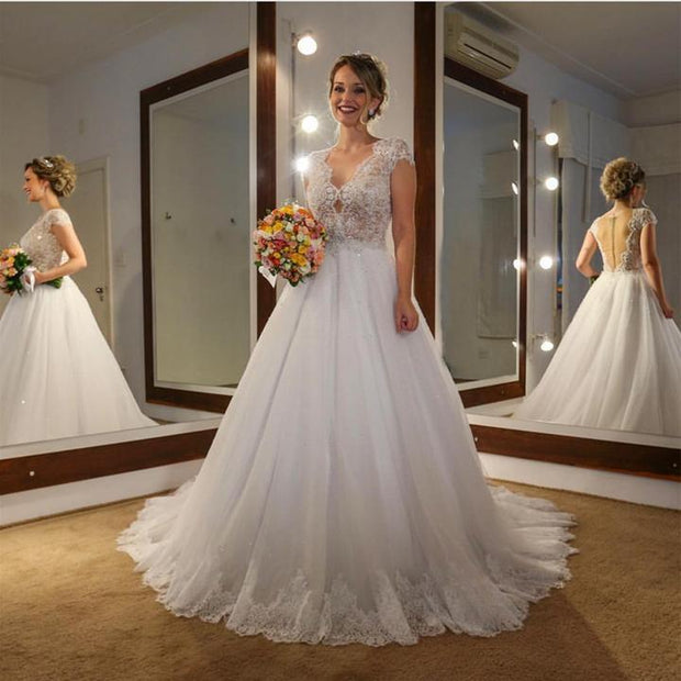 illusion-lace-beaded-wedding-dress-with-cap-sleeves-1