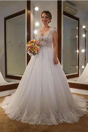 illusion-lace-beaded-wedding-dress-with-cap-sleeves