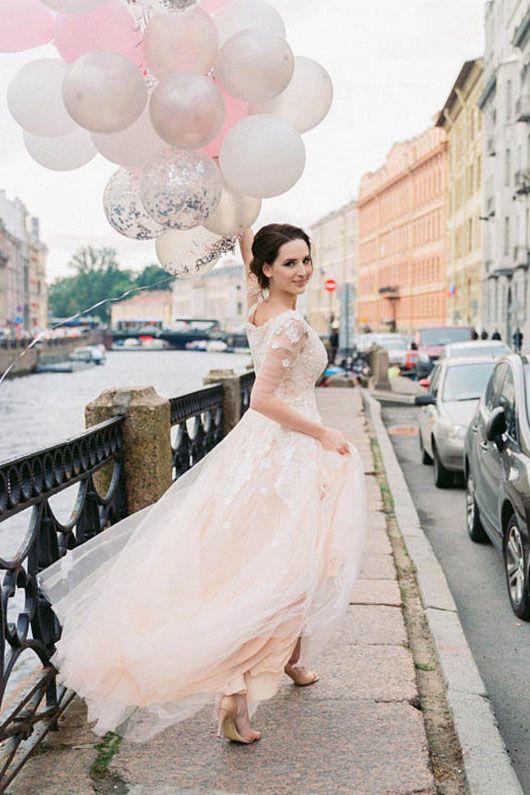 illusion-long-sleeves-lace-wedding-gown-with-blush-pink-tulle-skirt-1