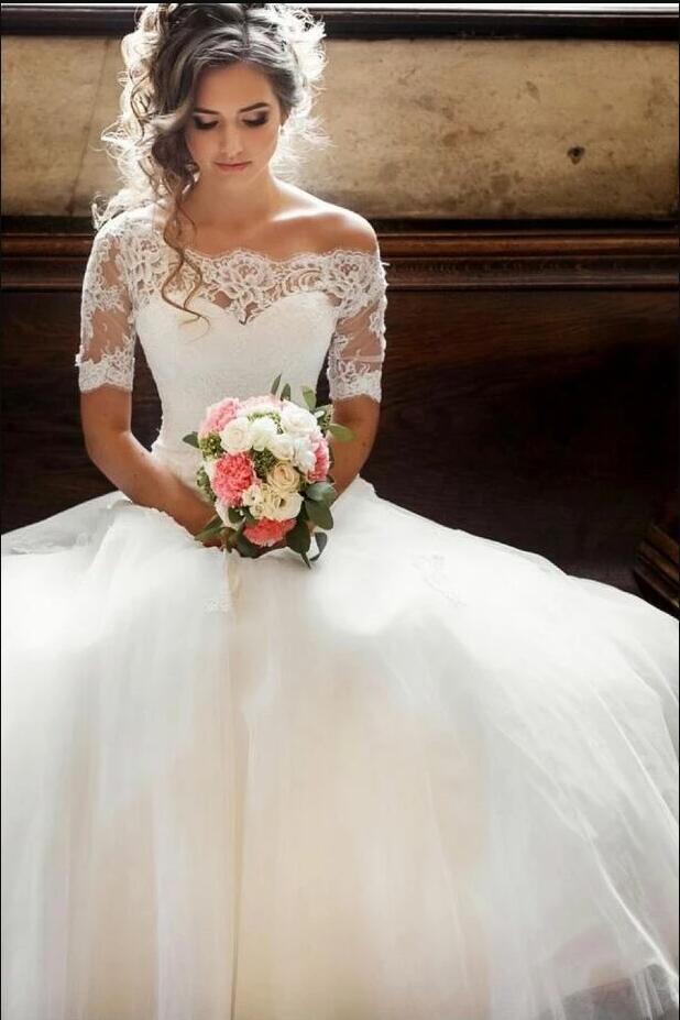 illusion-off-the-shoulder-princess-wedding-dress-with-sleeves