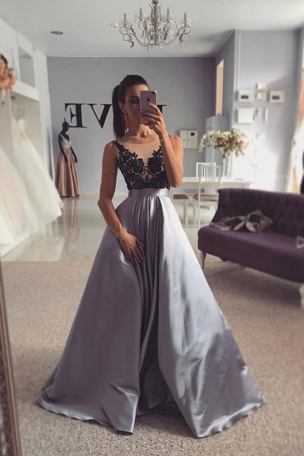 lace-appliques-satin-prom-gowns-dress-with-sheer-neck