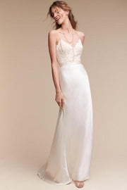 lace-bodice-casual-wedding-dress-with-spaghetti-straps