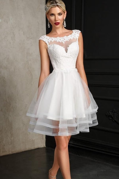 lace-capped-sleeves-informal-bridal-dress-with-tiered-skirt