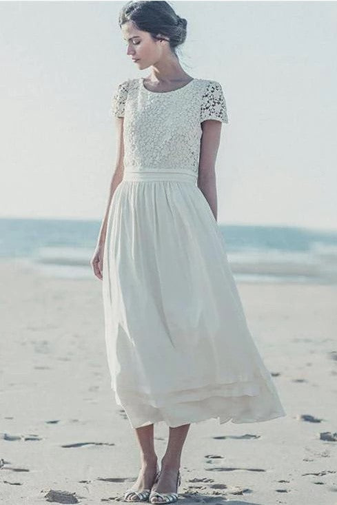 lace-chiffon-short-bridal-gown-with-round-neck