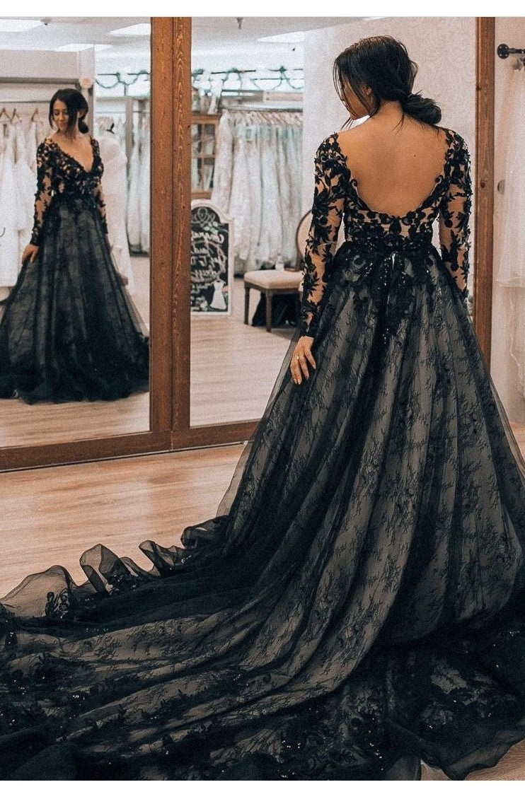 lace-long-sleeve-dark-navy-prom-dinner-gown-online