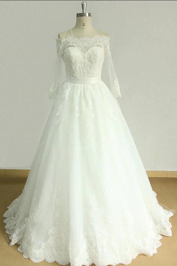 lace-off-the-shoulder-bridal-dress-with-sleeves