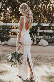 lace-pearls-wedding-dresses-with-deep-v-neckline-1