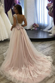 lace-scoop-neck-blush-pink-bridal-dresses-tulle-skirt-1