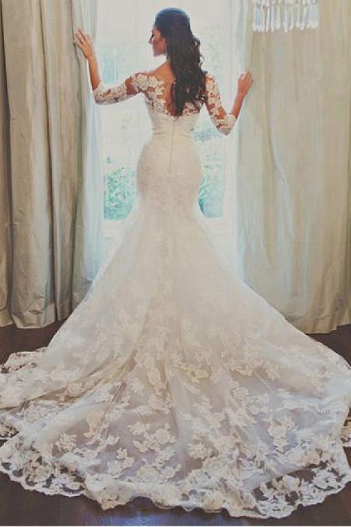 lace-trumpet-bridal-dresses-with-stones-sash-vestido-de-boda