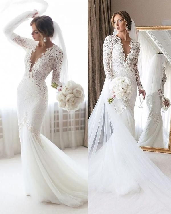 lace-tulle-mermaid-wedding-dresses-with-long-sleeves-1