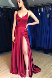 lace-up-back-burgandy-prom-gown-with-high-thigh-slit-side