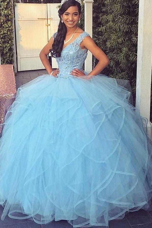 light-blue-tulle-ball-gown-lace-v-neckline-sweet-girl-16-quinceanera-dresses