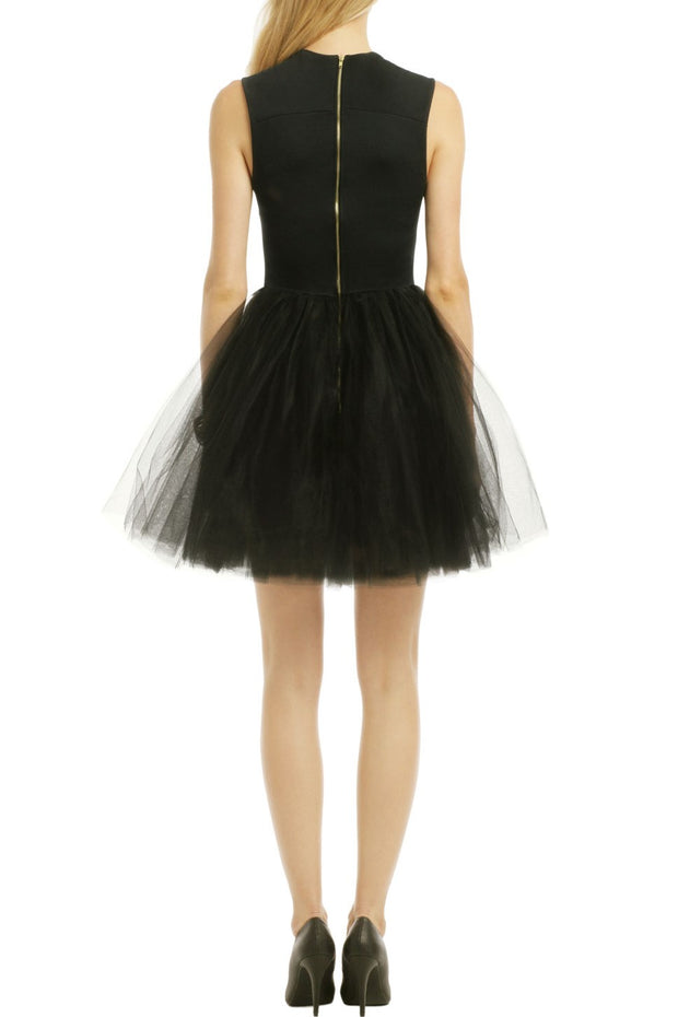 Little Black Dress Tulle Homecoming Gown with Square Neck