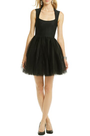 Little Black Dress Tulle Homecoming Gown with Square Neck