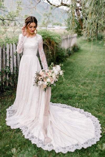 long-lace-sleeve-modest-bride-dresses-with-chapel-train