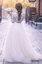 long-lace-sleeves-two-pieces-bridal-dresses-with-tulle-skirt-1