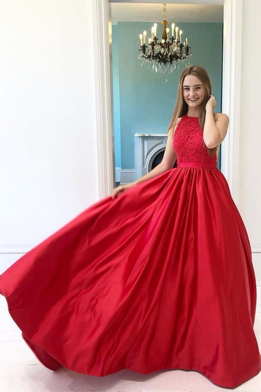 long-satin-skirt-red-evening-dress-lace-bodice