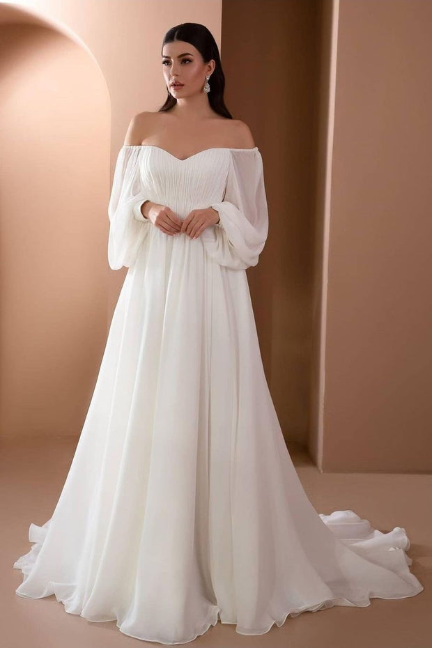 long-sleeves-chiffon-bride-dresses-with-off-the-shoulder-neckline