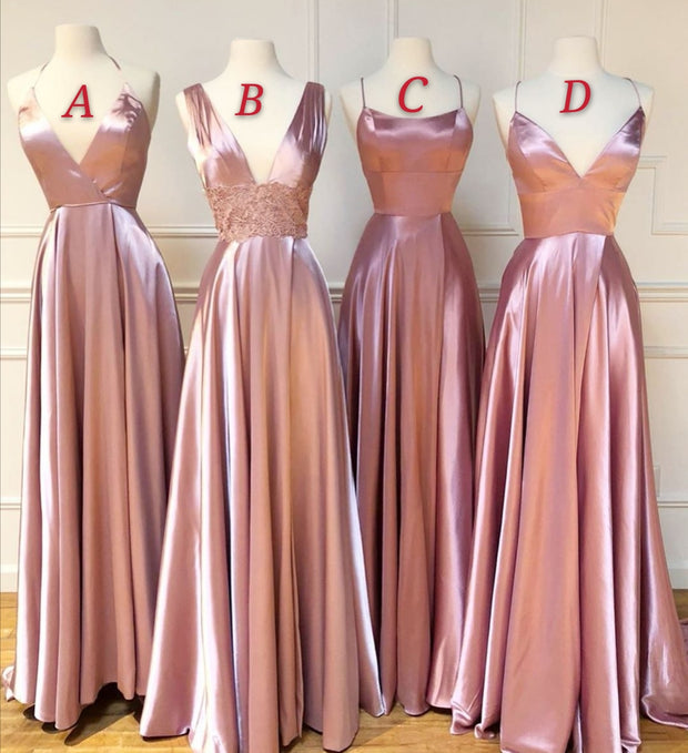 Mismatched Long Wedding Party Dresses for Bridesmaid 2020