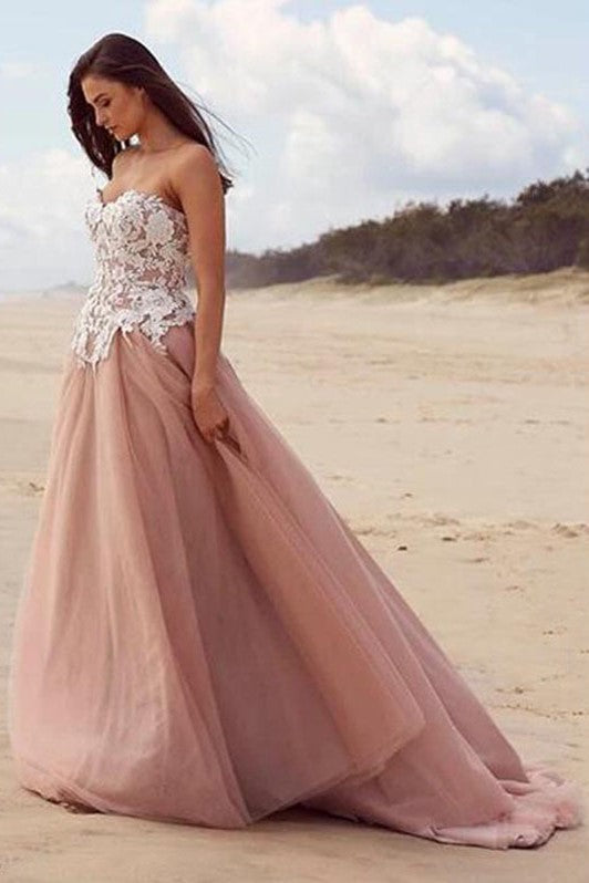 modern-a-line-wedding-gown-with-appliqued-sweetheart-neckline
