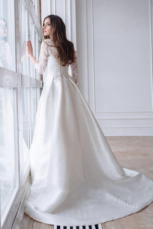 modest-lace-satin-wedding-gown-with-three-quarter-sleeves-1