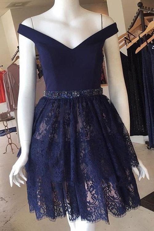 navy-blue-lace-homecoming-party-dress-short-off-the-shoulder-neckline-1