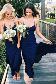 navy-blue-long-wedding-guests-dresses-for-bridesmaid
