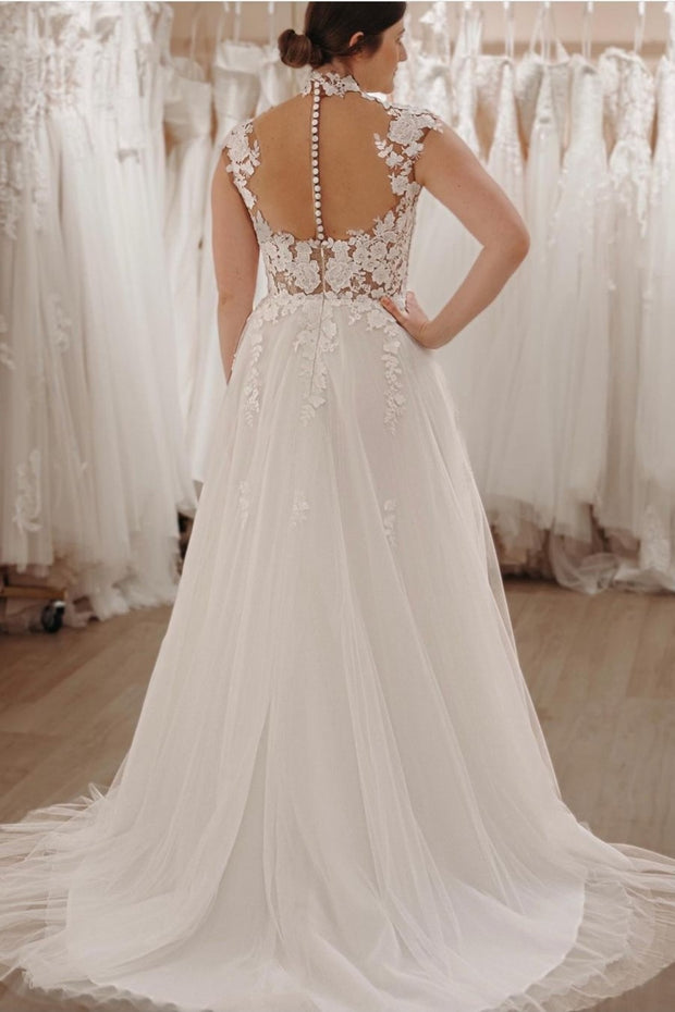 newborn-wedding-gowns-with-sheer-lace-neckline-1