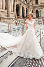 off-the-shoulder-cathedral-train-wedding-gown-with-lace-bodice-1