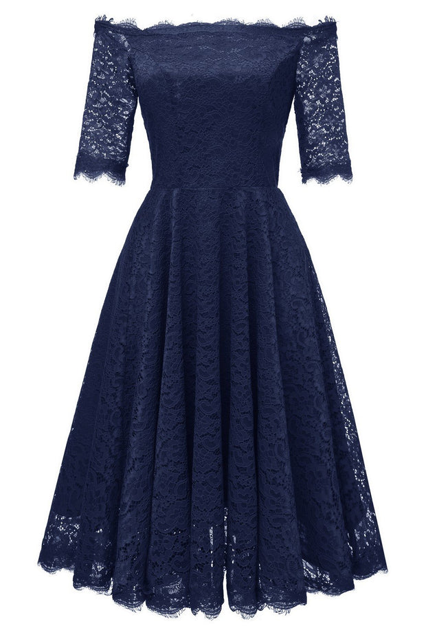 off-the-shoulder-dark-blue-bridesmaid-wedding-guest-dress-with-sleeves