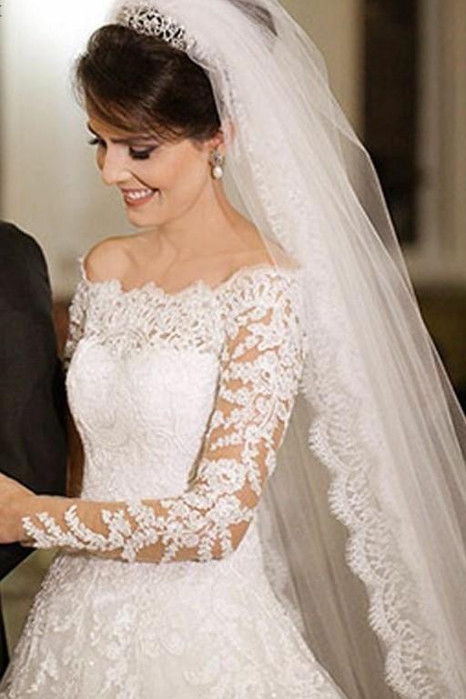 off-the-shoulder-lace-wedding-dresses-with-long-sleeves