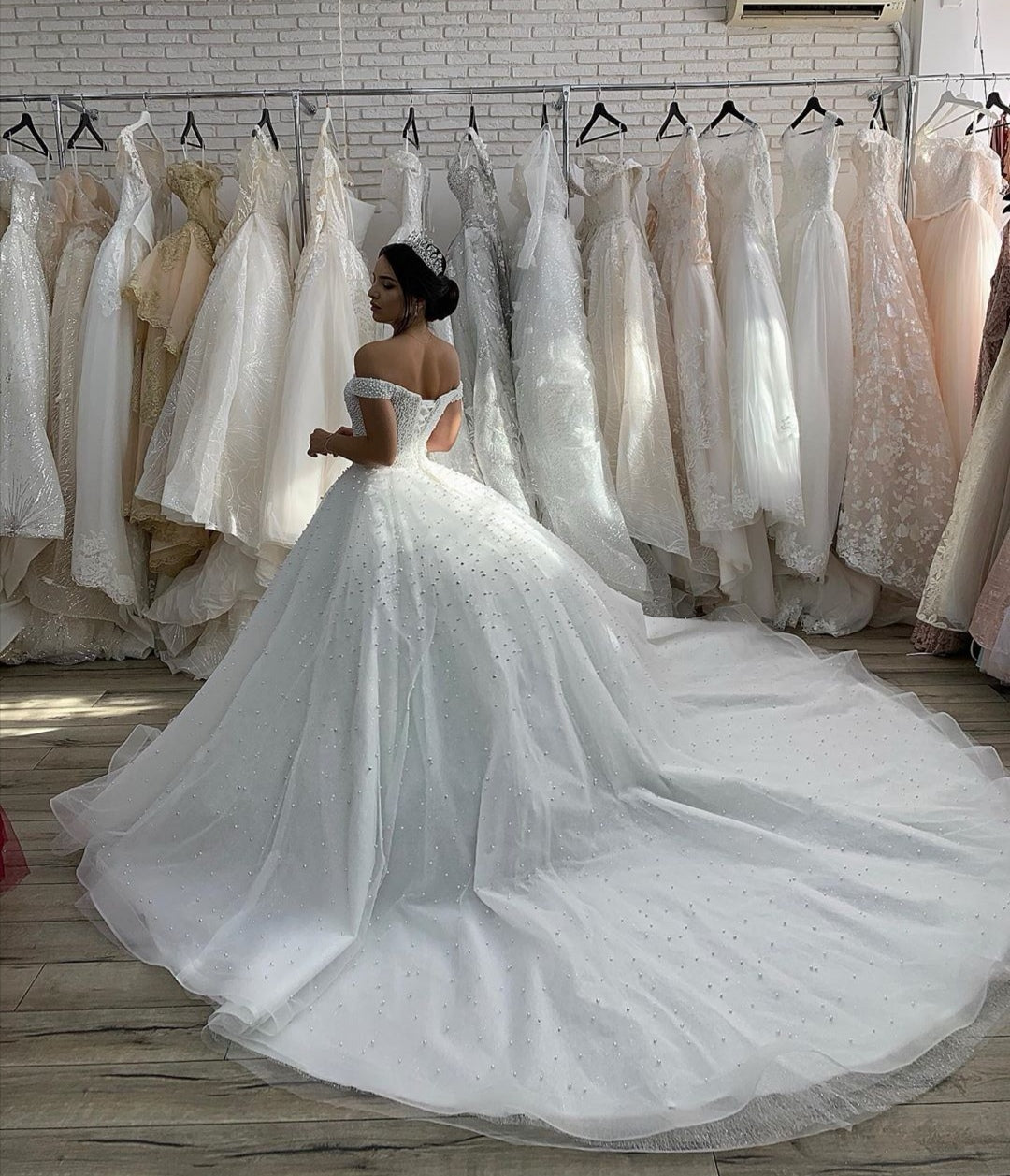 off-the-shoulder-pearls-princess-wedding-gown-cathedral-train-1
