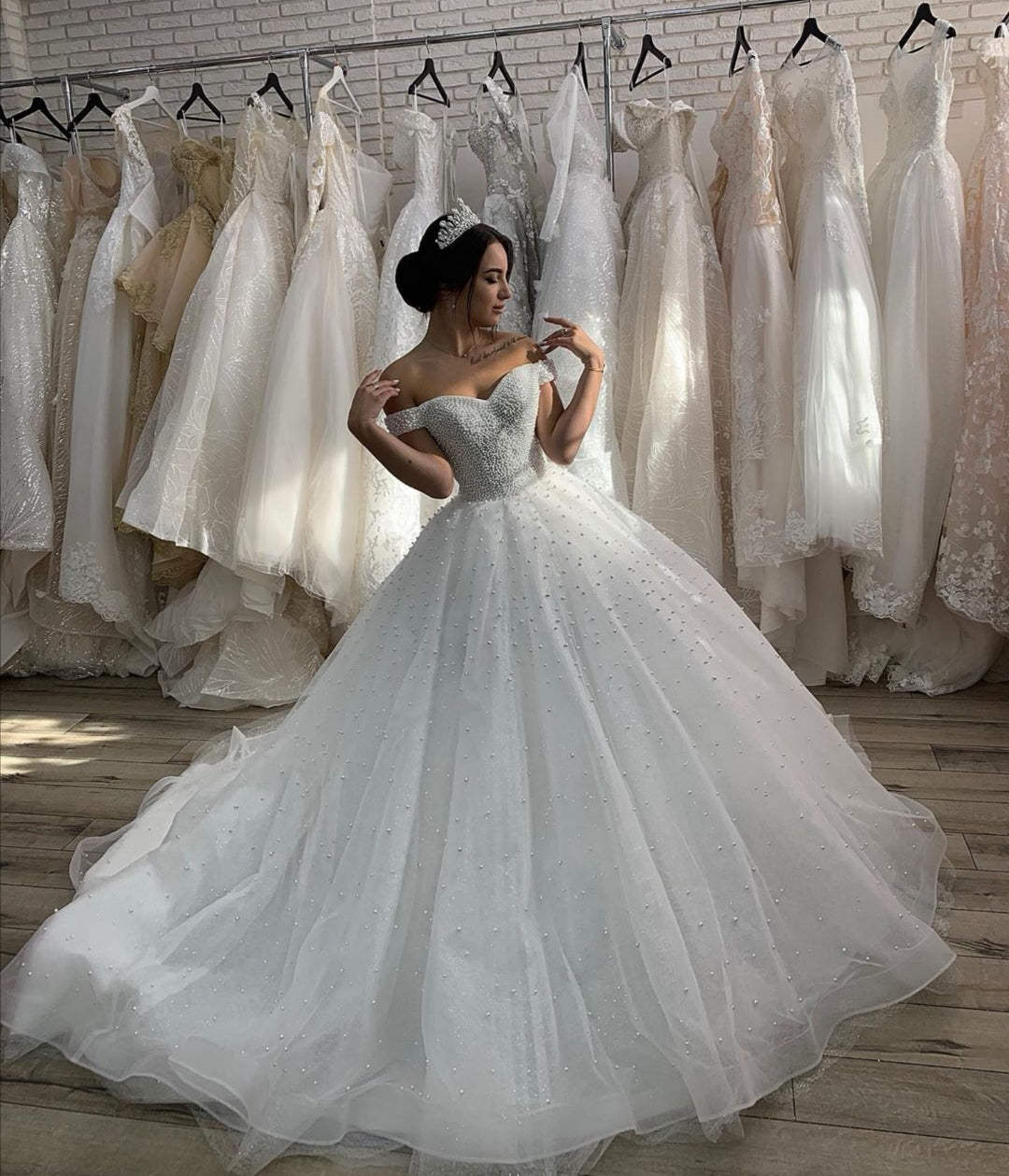 off-the-shoulder-pearls-princess-wedding-gown-cathedral-train-3