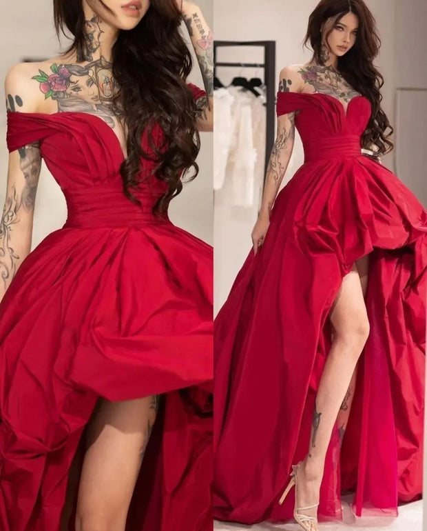 off-the-shoulder-red-prom-gown-high-low-skirt-1