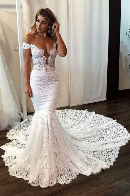 off-the-shoulder-rich-lace-bridal-gown-with-mermaid-train