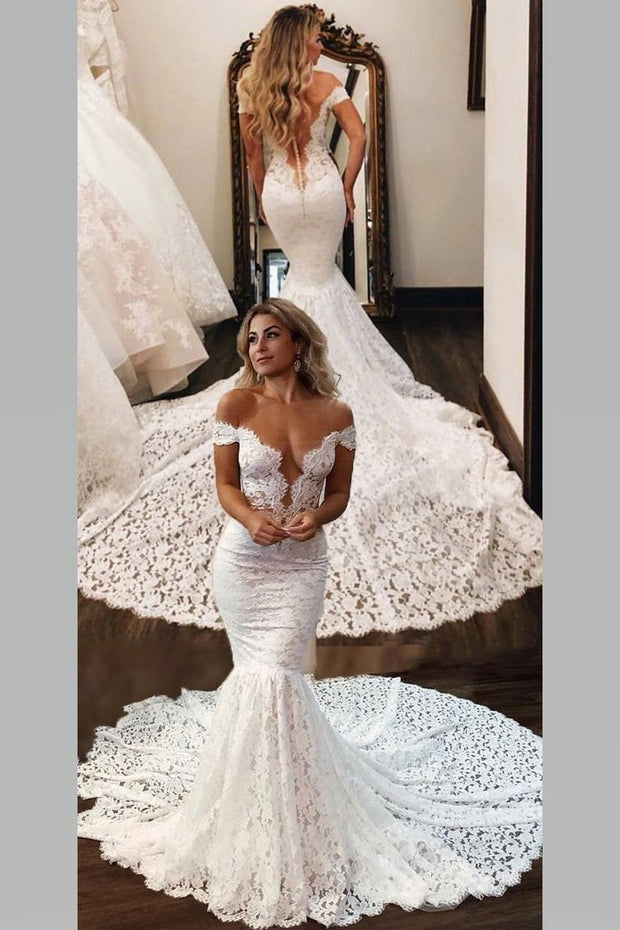 off-the-shoulder-rich-lace-bridal-gown-with-mermaid-train