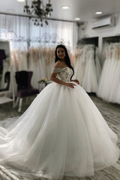  off-the-shoulder-tulle-ball-gown-bride-dress-rhinestones-bodice
