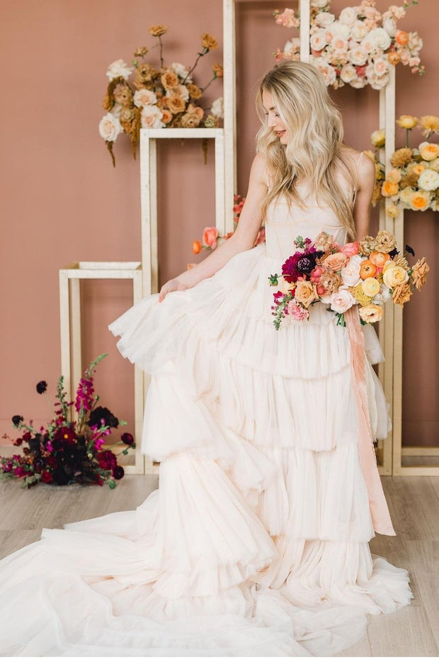 pale-blush-pink-wedding-dresses-with-tulle-tiered-skirt-1