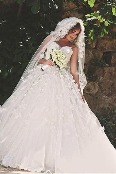 petal-flowers-strapless-ball-gown-wedding-dress-corset-back