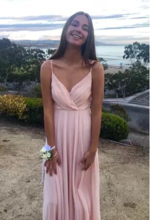 Long Chiffon Yellow Prom Dresses with Double Straps