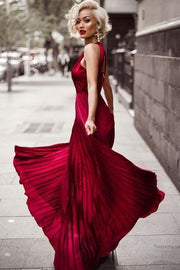 pleated-long-burgundy-evening-dress-with-high-neckline-1