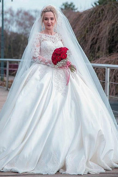 plus-size-wedding-dress-lace-long-sleeves-satin-skirt